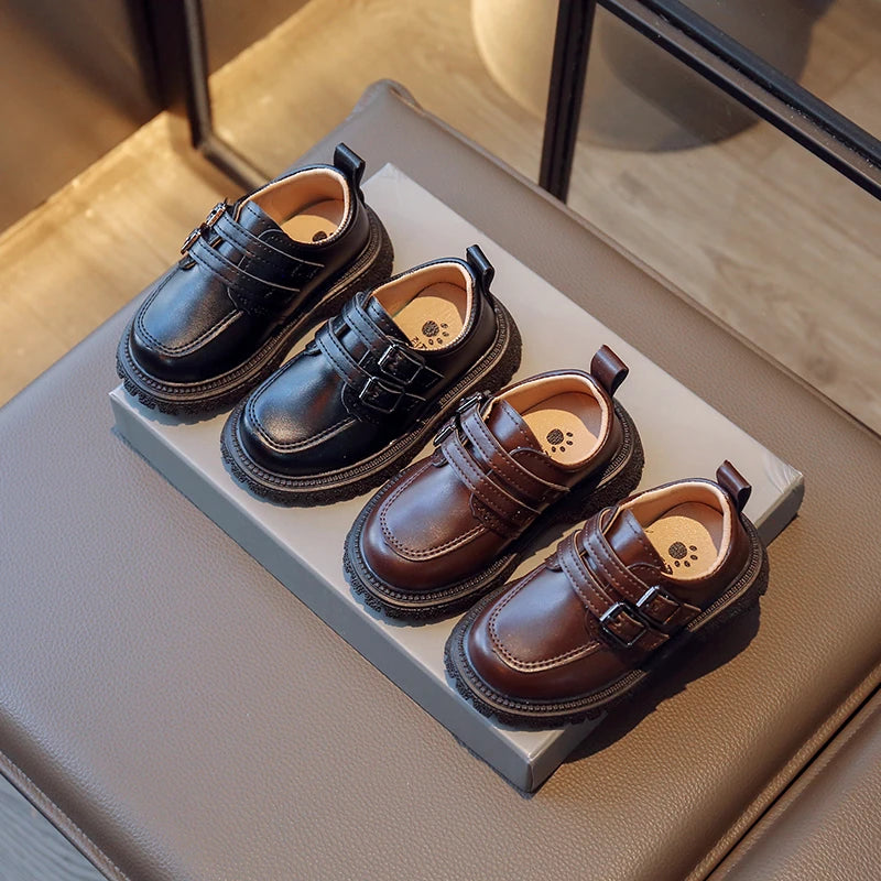 Kids Casual Leather Shoes - Fall School Footwear for Boys  Girls Sizes 21-30 - ZOOMNSTORE