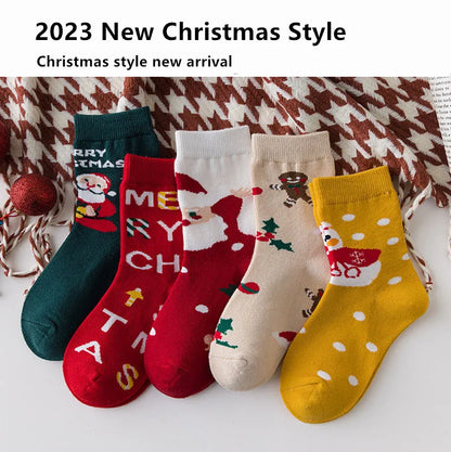 Kids Christmas Socks For 1-10Years Children's Short Socks Girls Boys Winter Warm Cotton Toddler New Year Gift Santa Claus Socks - ZOOMNSTORE