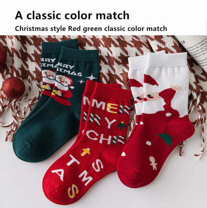 Kids Christmas Socks For 1-10Years Children's Short Socks Girls Boys Winter Warm Cotton Toddler New Year Gift Santa Claus Socks - ZOOMNSTORE