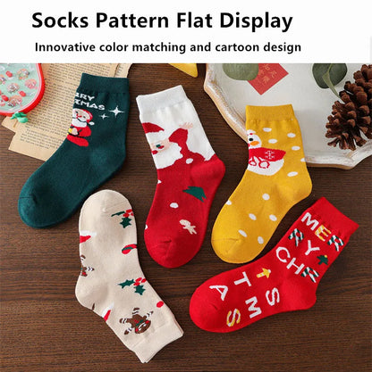 Kids Christmas Socks For 1-10Years Children's Short Socks Girls Boys Winter Warm Cotton Toddler New Year Gift Santa Claus Socks - ZOOMNSTORE