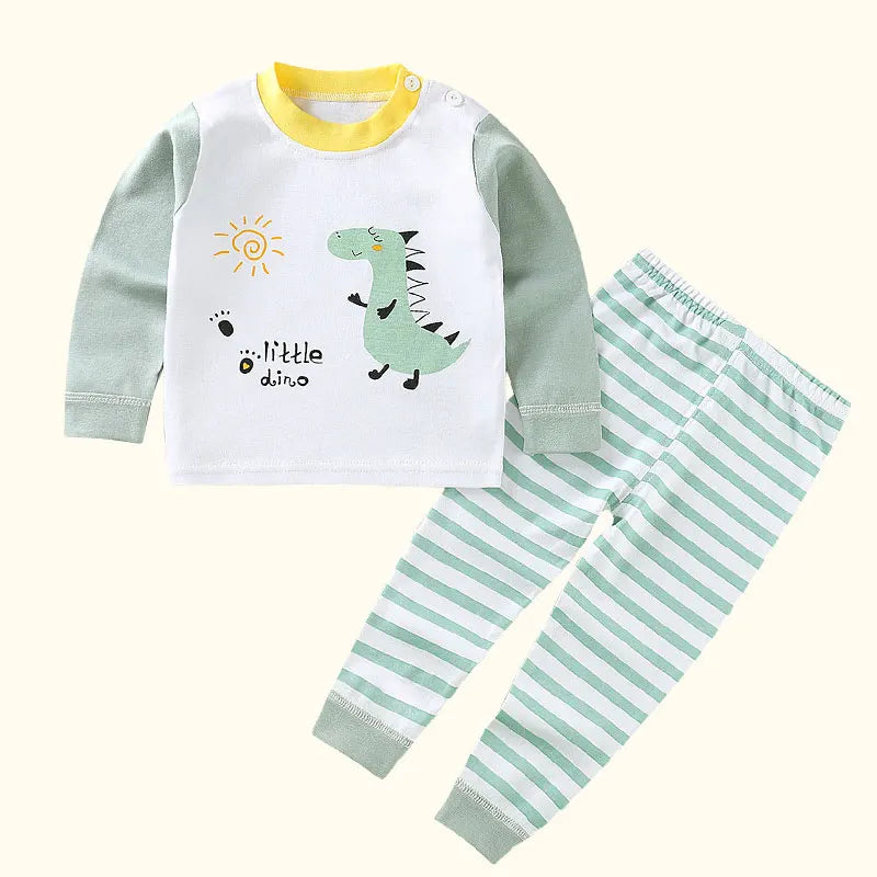 Kids Cartoon Pajama Set - Boys Girls Autumn Winter Sleepwear Outfit - ZOOMNSTORE