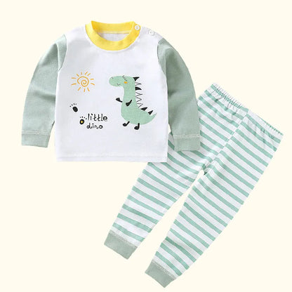 Kids Cartoon Pajama Set - Boys Girls Autumn Winter Sleepwear Outfit - ZOOMNSTORE