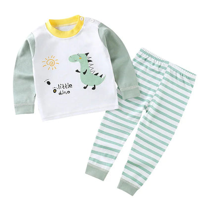 Kids Cartoon Pajama Set - Boys Girls Autumn Winter Sleepwear Outfit - ZOOMNSTORE