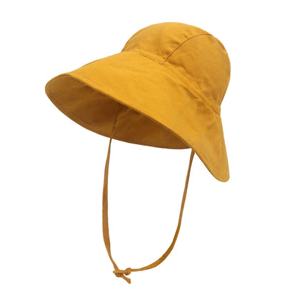Baby SunHat Summer Boys Girls Bucket Hat Kids Cotton UV Travel Hats Child Big Brim Outdoor Beach Caps Fashion Casual Panama Cap - ZOOMNSTORE