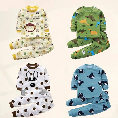 Kids Cotton Clothing Set - Boys Girls Autumn Winter Sleepwear  Pants - ZOOMNSTORE