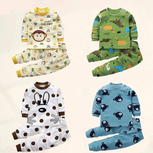 Kids Cotton Clothing Set - Boys Girls Autumn Winter Sleepwear  Pants - ZOOMNSTORE