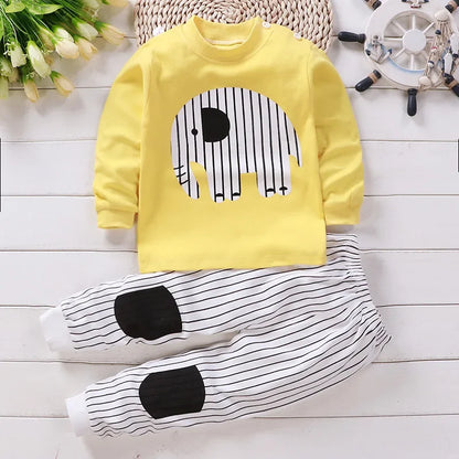 Kids Cotton Clothing Set - Boys Girls Autumn Winter Sleepwear  Pants - ZOOMNSTORE