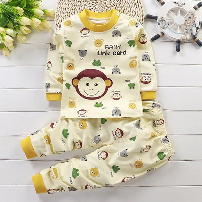 Kids Cotton Clothing Set - Boys Girls Autumn Winter Sleepwear  Pants - ZOOMNSTORE
