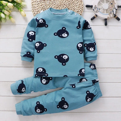 Kids Cotton Clothing Set - Boys Girls Autumn Winter Sleepwear  Pants - ZOOMNSTORE