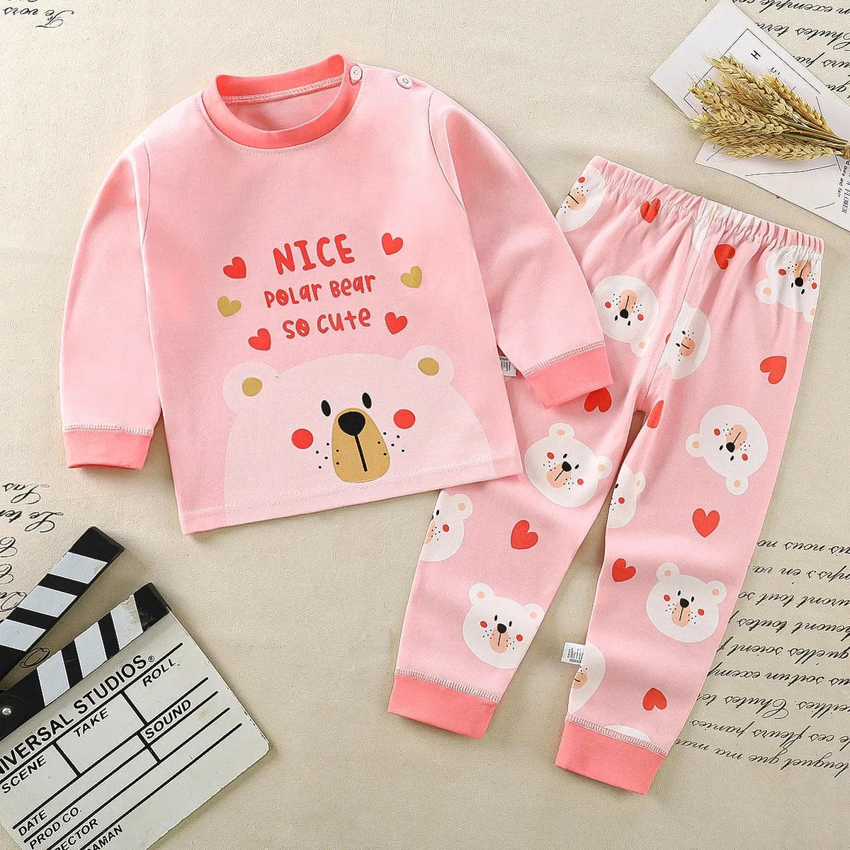 Kids Cotton Clothing Set - Boys Girls Autumn Winter Sleepwear  Pants - ZOOMNSTORE