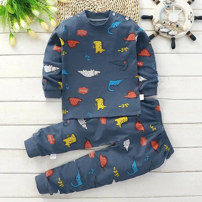 Kids Cotton Clothing Set - Boys Girls Autumn Winter Sleepwear  Pants - ZOOMNSTORE