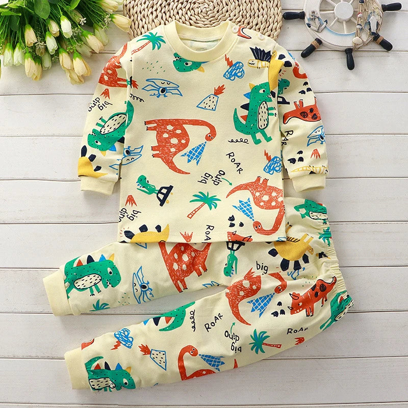 Kids Cotton Clothing Set - Boys Girls Autumn Winter Sleepwear  Pants - ZOOMNSTORE