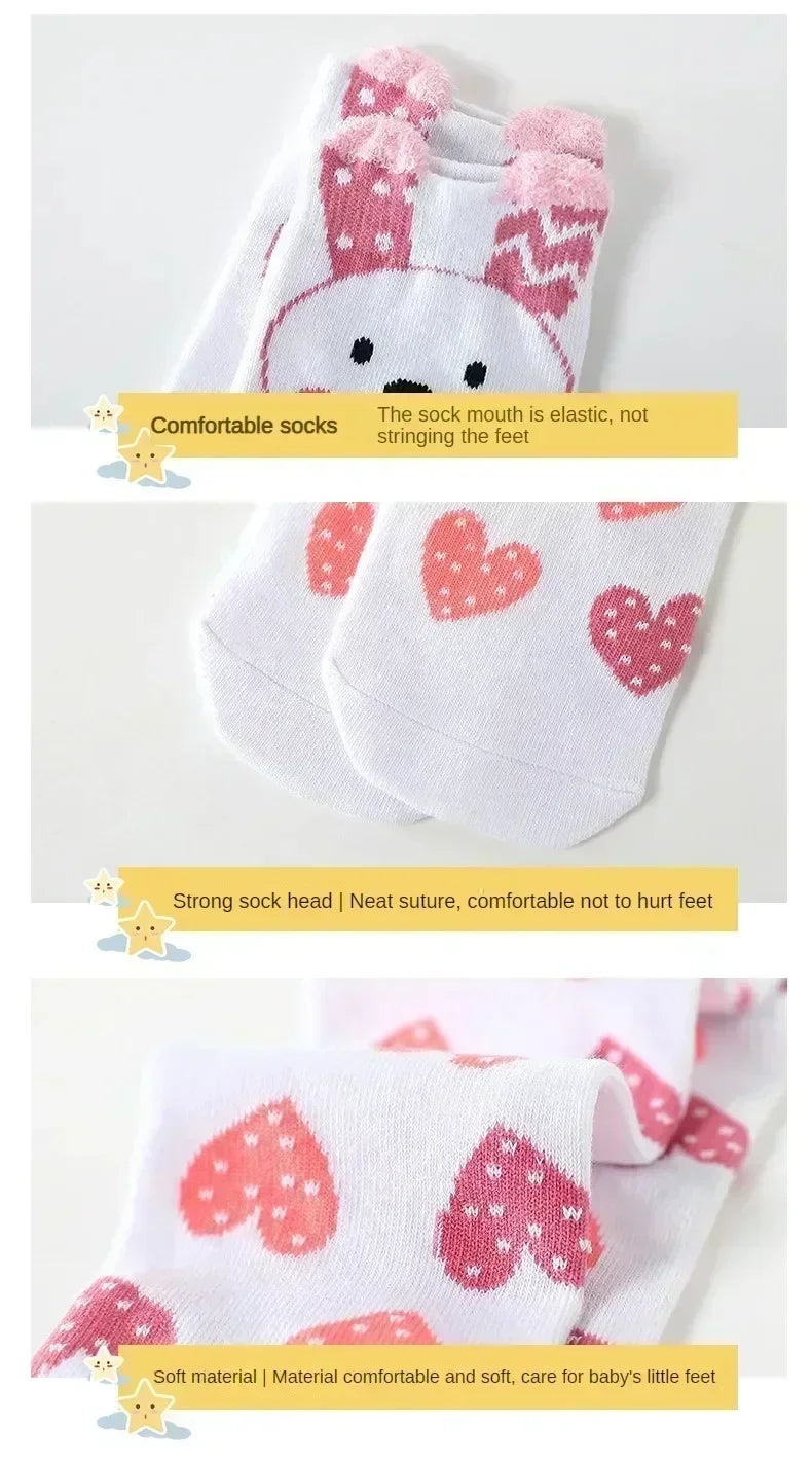 3-12Y Sweet Baby Kids Cotton Warmer Knee High Long Kawaii Socks Cartoon Animal Lovely Princess Girls Children Todder Stockings - ZOOMNSTORE