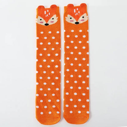 3-12Y Sweet Baby Kids Cotton Warmer Knee High Long Kawaii Socks Cartoon Animal Lovely Princess Girls Children Todder Stockings - ZOOMNSTORE