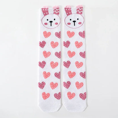3-12Y Sweet Baby Kids Cotton Warmer Knee High Long Kawaii Socks Cartoon Animal Lovely Princess Girls Children Todder Stockings - ZOOMNSTORE