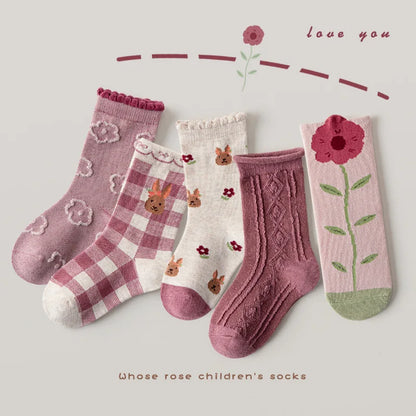 1-12Y Kids Socks Girls Socks Sweet Fancy Lace Sock Baby Toddler Spring Autumn Winter Cotton Socks Children - ZOOMNSTORE