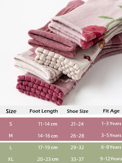 1-12Y Kids Socks Girls Socks Sweet Fancy Lace Sock Baby Toddler Spring Autumn Winter Cotton Socks Children - ZOOMNSTORE