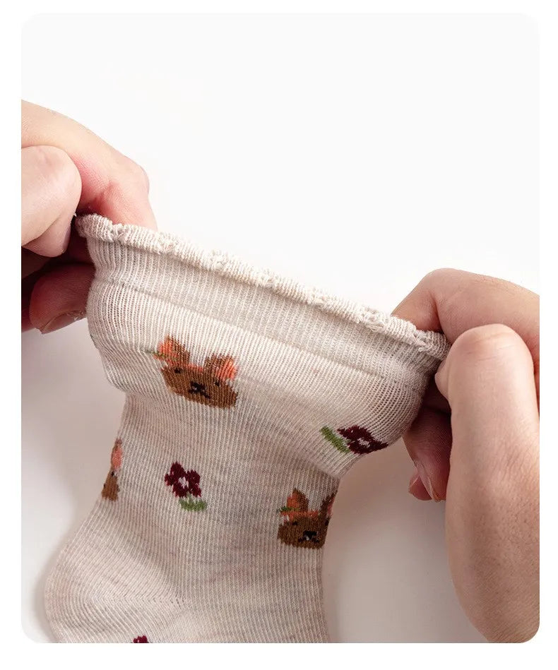 1-12Y Kids Socks Girls Socks Sweet Fancy Lace Sock Baby Toddler Spring Autumn Winter Cotton Socks Children - ZOOMNSTORE