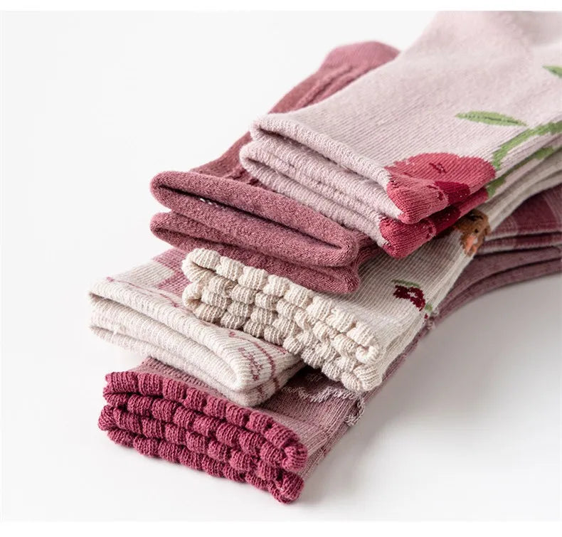 1-12Y Kids Socks Girls Socks Sweet Fancy Lace Sock Baby Toddler Spring Autumn Winter Cotton Socks Children - ZOOMNSTORE