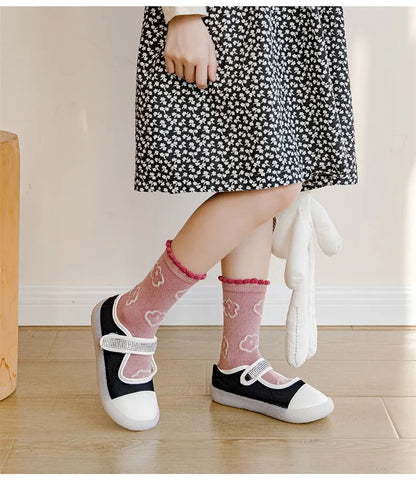 1-12Y Kids Socks Girls Socks Sweet Fancy Lace Sock Baby Toddler Spring Autumn Winter Cotton Socks Children - ZOOMNSTORE