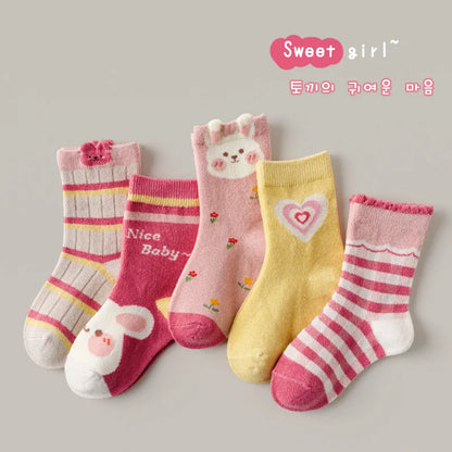 1-12Y Kids Socks Girls Socks Sweet Fancy Lace Sock Baby Toddler Spring Autumn Winter Cotton Socks Children - ZOOMNSTORE