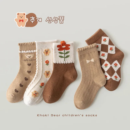 1-12Y Kids Socks Girls Socks Sweet Fancy Lace Sock Baby Toddler Spring Autumn Winter Cotton Socks Children - ZOOMNSTORE