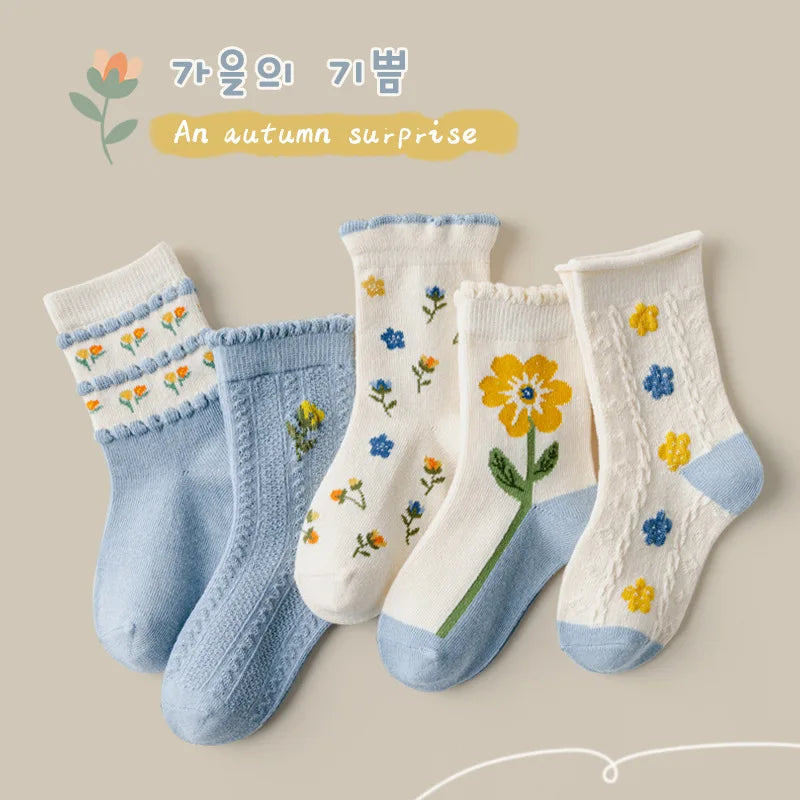1-12Y Kids Socks Girls Socks Sweet Fancy Lace Sock Baby Toddler Spring Autumn Winter Cotton Socks Children - ZOOMNSTORE