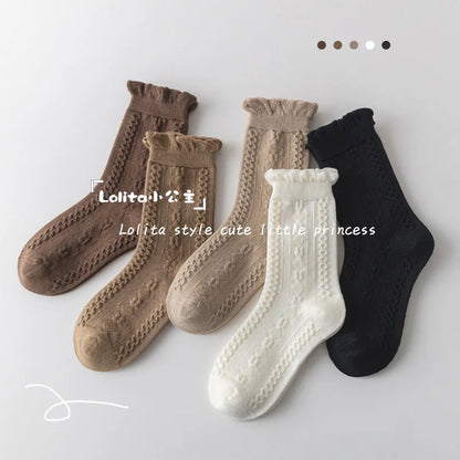 1-12Y Kids Socks Girls Socks Sweet Fancy Lace Sock Baby Toddler Spring Autumn Winter Cotton Socks Children - ZOOMNSTORE