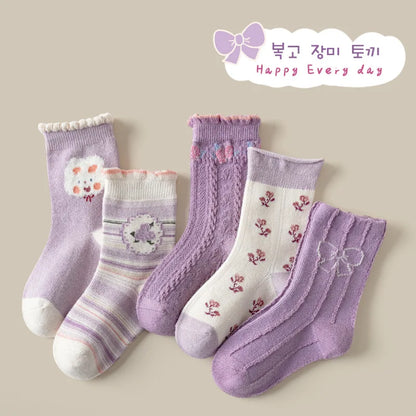 1-12Y Kids Socks Girls Socks Sweet Fancy Lace Sock Baby Toddler Spring Autumn Winter Cotton Socks Children - ZOOMNSTORE