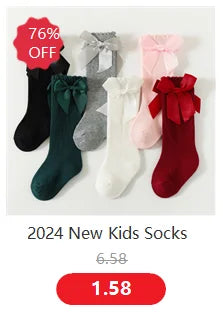 1 Pairs Cotton Kids Socks Korean Retro Style Bear Embroidery Girls Boy Toddler Knitted Socks Warmth Tube Socks For 1-9 Year - ZOOMNSTORE