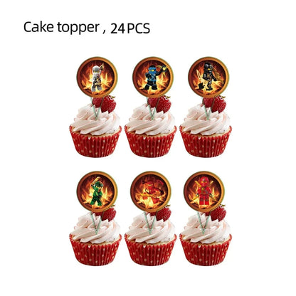 Ninja Birthday Party Supplies - Disposable Tableware Popcorn Plates Balloons  Cups for Kids - ZOOMNSTORE