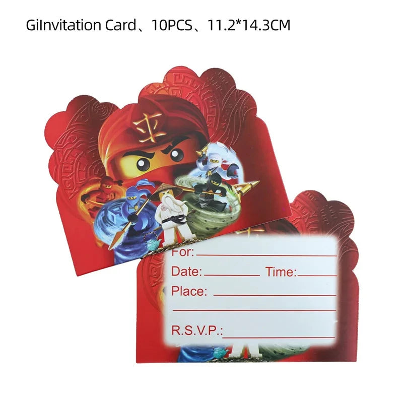 Ninja Birthday Party Supplies - Disposable Tableware Popcorn Plates Balloons  Cups for Kids - ZOOMNSTORE