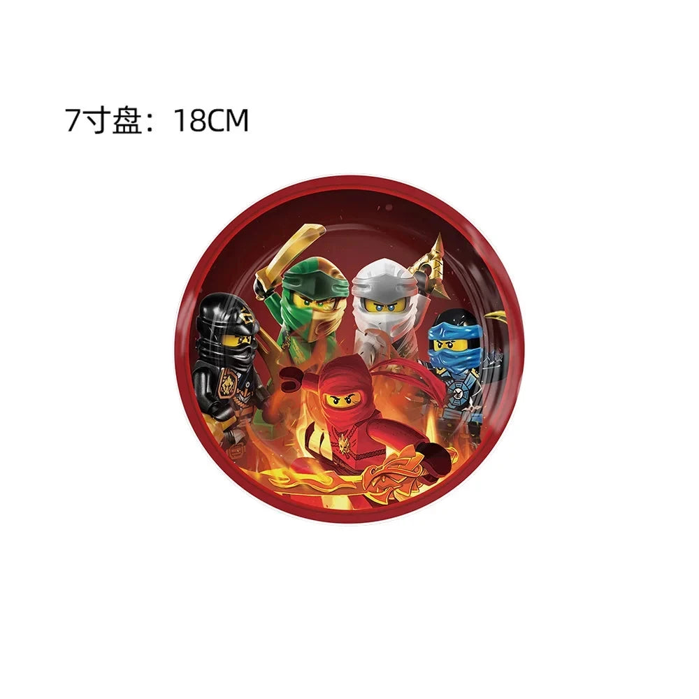 Ninja Birthday Party Supplies - Disposable Tableware Popcorn Plates Balloons  Cups for Kids - ZOOMNSTORE