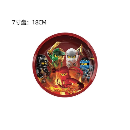 Ninja Birthday Party Supplies - Disposable Tableware Popcorn Plates Balloons  Cups for Kids - ZOOMNSTORE