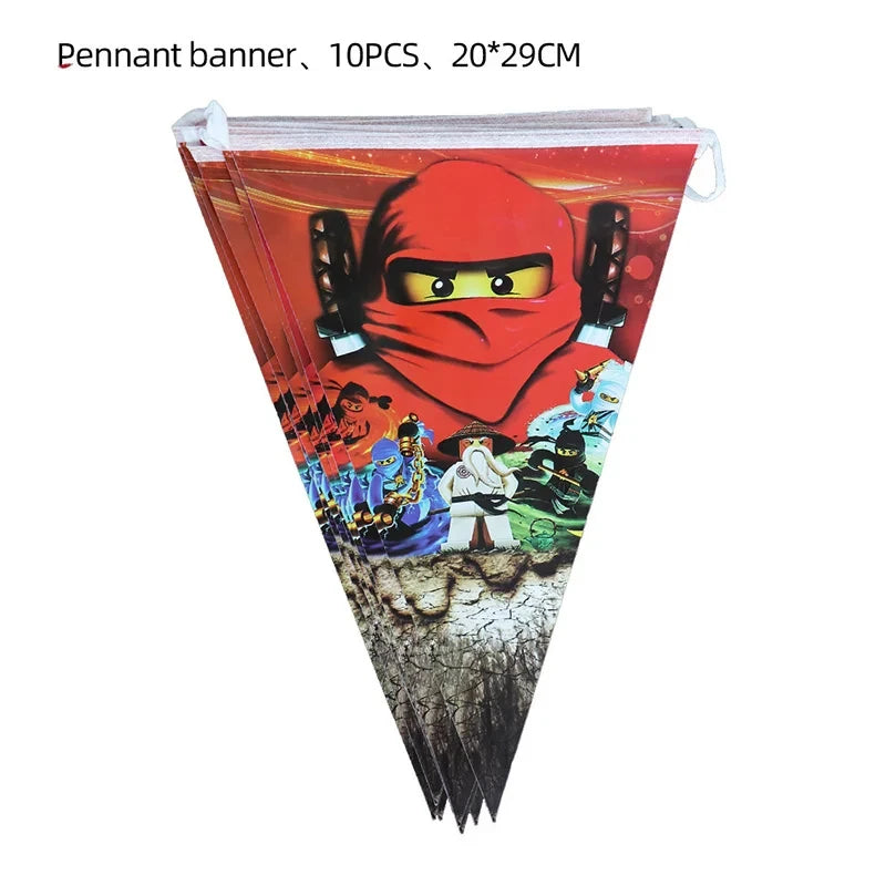 Ninja Birthday Party Supplies - Disposable Tableware Popcorn Plates Balloons  Cups for Kids - ZOOMNSTORE