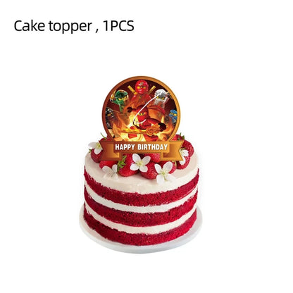 Ninja Birthday Party Supplies - Disposable Tableware Popcorn Plates Balloons  Cups for Kids - ZOOMNSTORE