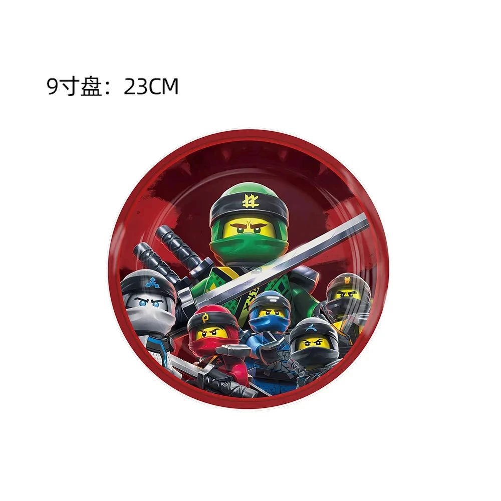 Ninja Birthday Party Supplies - Disposable Tableware Popcorn Plates Balloons  Cups for Kids - ZOOMNSTORE