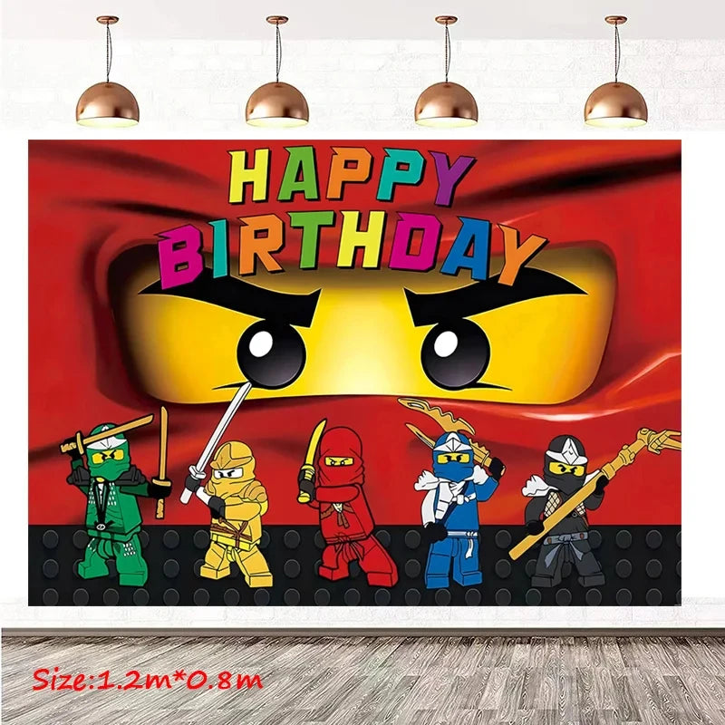 Ninja Birthday Party Supplies - Disposable Tableware Popcorn Plates Balloons  Cups for Kids - ZOOMNSTORE