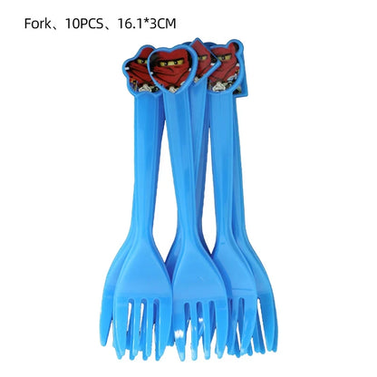Ninja Birthday Party Supplies - Disposable Tableware Popcorn Plates Balloons  Cups for Kids - ZOOMNSTORE
