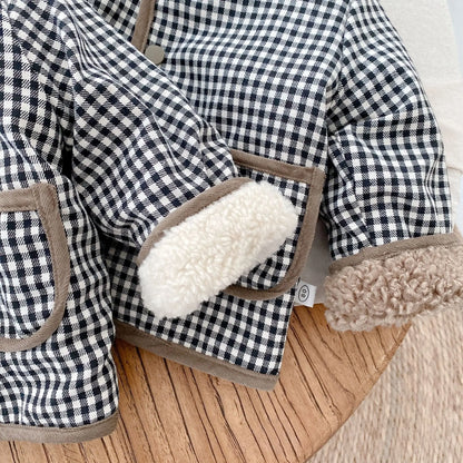 Kids Double-Sided Plaid Plush Jacket - AutumnWinter 1-6 Years - ZOOMNSTORE