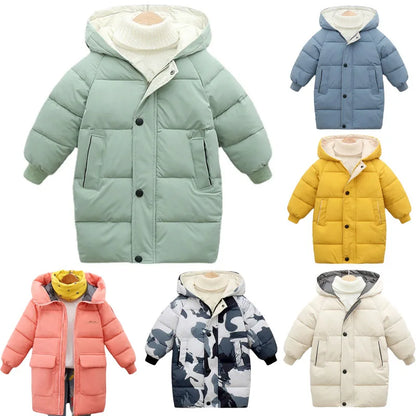Kids Down Jacket – Thick Cotton Padded Parka | Warm Winter Coat For Boys Girls - ZOOMNSTORE