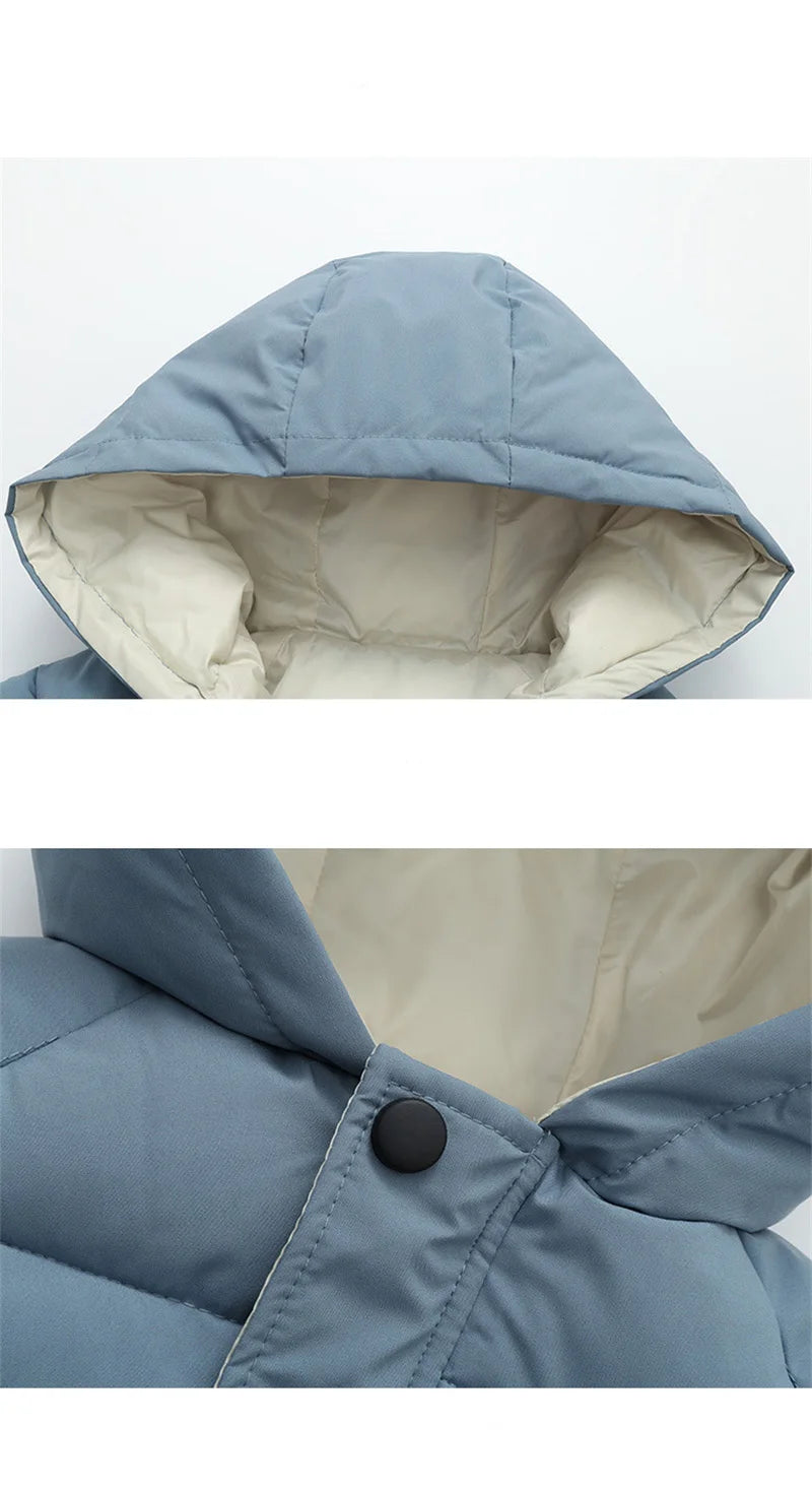 Kids Down Jacket – Thick Cotton Padded Parka | Warm Winter Coat For Boys Girls - ZOOMNSTORE