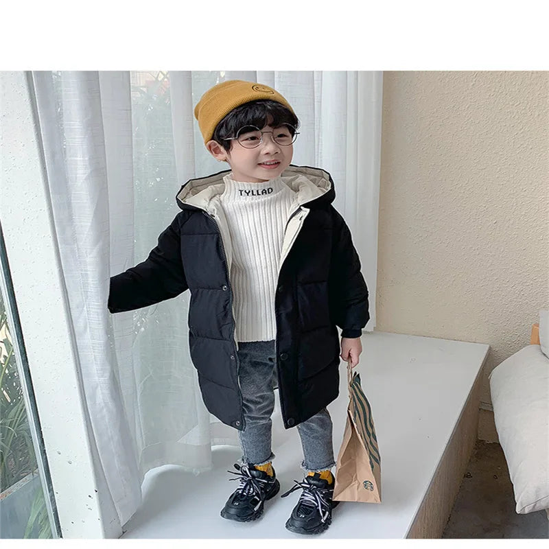 Kids Down Jacket – Thick Cotton Padded Parka | Warm Winter Coat For Boys Girls - ZOOMNSTORE