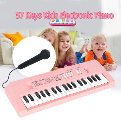 Kids Electronic Piano Keyboard with Microphone - 37 Keys Musical Education Toy for Boys and Girls - ZOOMNSTORE