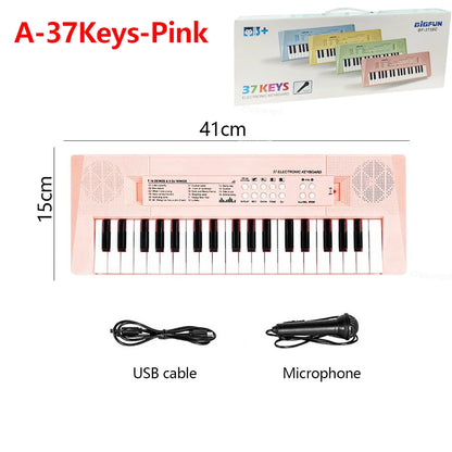 Kids Electronic Piano Keyboard with Microphone - 37 Keys Musical Education Toy for Boys and Girls - ZOOMNSTORE