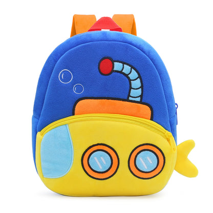 Kids Cartoon Excavator Backpack - Plush Engineering School Bag for Ages 2-4 - ZOOMNSTORE