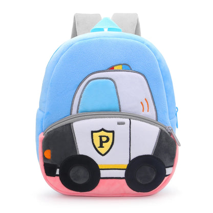 Kids Cartoon Excavator Backpack - Plush Engineering School Bag for Ages 2-4 - ZOOMNSTORE