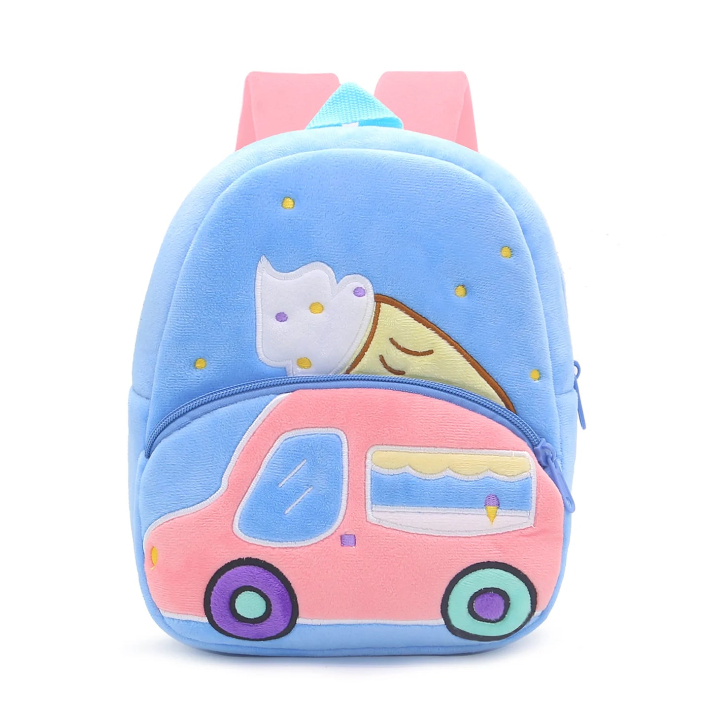 Kids Cartoon Excavator Backpack - Plush Engineering School Bag for Ages 2-4 - ZOOMNSTORE