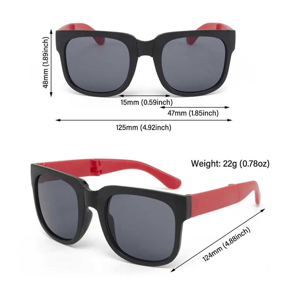 Kids UV 400 Square Frame Sunglasses - Foldable Outdoor Eyewear for Toddlers - ZOOMNSTORE