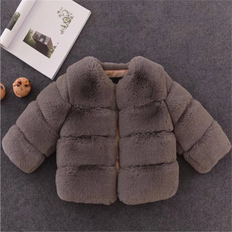 Kids Fur Jacket - Warm Children Winter Coat | Boys Faux Fur Outerwear - ZOOMNSTORE